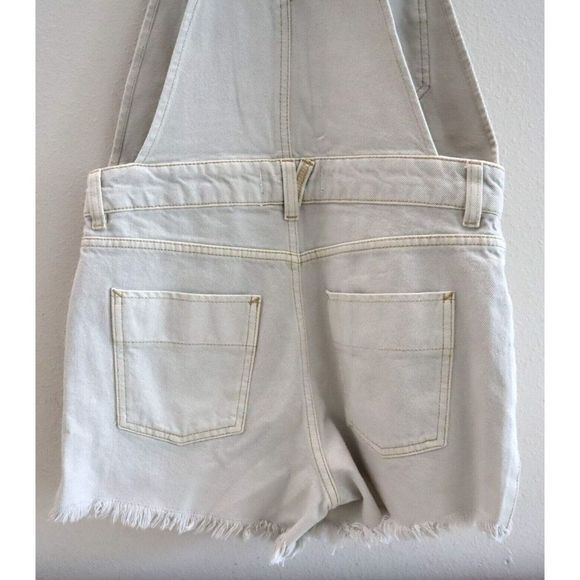 Free People OB1084393 Women's Sz 0 US XS Off-White Sunkissed Shortalls $108 - Picture 7 of 9